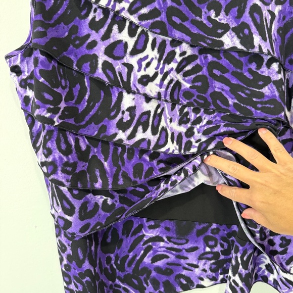 Animal Print Faux Layered Sleeveless Shirt Size 14P/L Peter Nygard TanJay - Picture 4 of 17